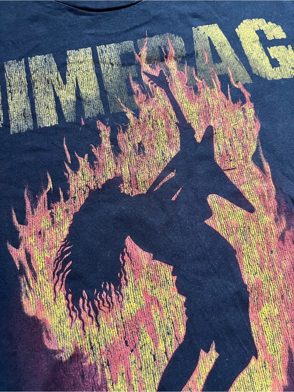 🎸 '19 Dimeb*g Darrell Pantera Band Guitarist Double Side Flame Arm Tag Soft Tee - Picture 10 of 16